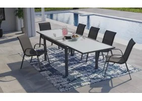 Table extensible verre trempé 135/270cm