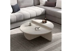 Tables basses rondes asymetriques traver