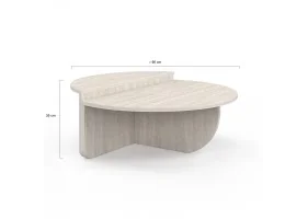 Tables basses rondes asymetriques traver