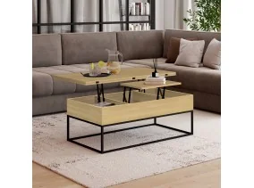 Table basse relevable plateau dépliant