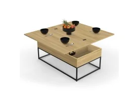 Table basse relevable plateau dépliant