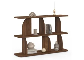 Etagere basse Japandi effet bois noyer