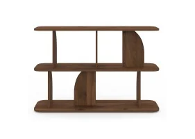 Etagere basse Japandi effet bois noyer