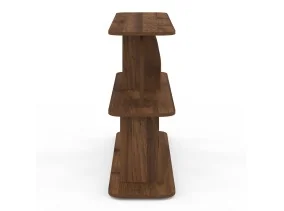 Etagere basse Japandi effet bois noyer