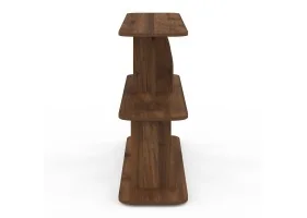 Etagere basse Japandi effet bois noyer