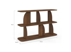 Etagere basse Japandi effet bois noyer