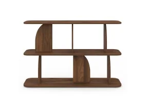 Etagere basse Japandi effet bois noyer