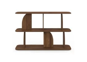 Etagere basse Japandi effet bois noyer