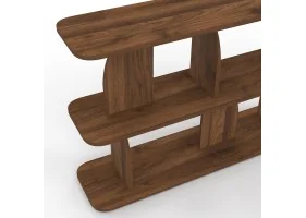 Etagere basse Japandi effet bois noyer