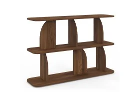 Etagere basse Japandi effet bois noyer