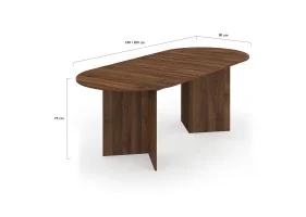 Table repas Gabin ext. 160-200cm effet b