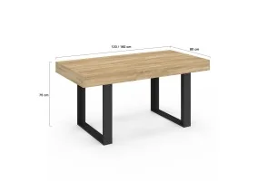 Table repas Brixton extensible 120-160cm