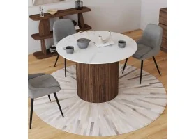 Table repas Alvar 110cm noyer + effet ma