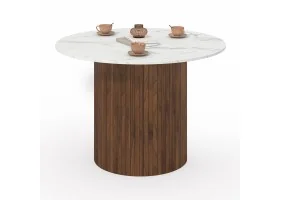 Table repas Alvar 110cm noyer + effet ma