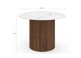 Table repas Alvar 110cm noyer + effet ma