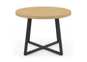 Table repas Sana ronde 110cm bois et noi