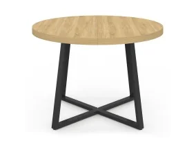 Table repas Sana ronde 110cm bois et noi