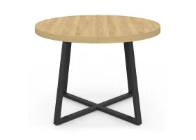 Table repas Sana ronde 110cm bois et noi