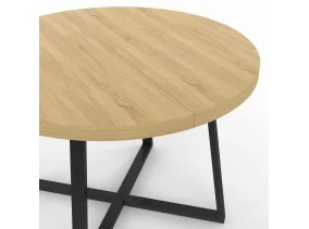 Table repas Sana ronde 110cm bois et noi
