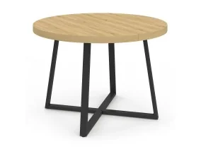 Table repas Sana ronde 110cm bois et noi