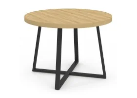 Table repas Sana ronde 110cm bois et noi