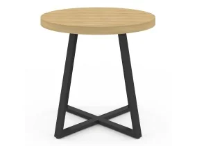 Table repas Sana ronde 80cm bois et noir