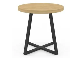 Table repas Sana ronde 80cm bois et noir