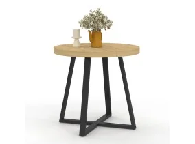 Table repas Sana ronde 80cm bois et noir