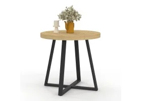 Table repas Sana ronde 80cm bois et noir