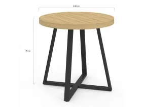 Table repas Sana ronde 80cm bois et noir