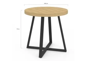 Table repas Sana ronde 80cm bois et noir