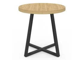 Table repas Sana ronde 80cm bois et noir