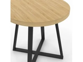 Table repas Sana ronde 80cm bois et noir