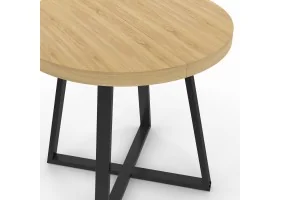 Table repas Sana ronde 80cm bois et noir