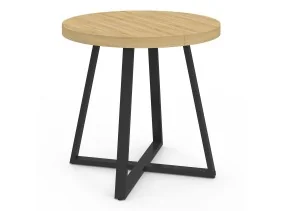 Table repas Sana ronde 80cm bois et noir