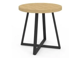 Table repas Sana ronde 80cm bois et noir