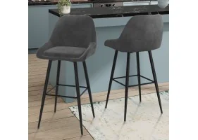 Tabouret Olivia gris foncé X2