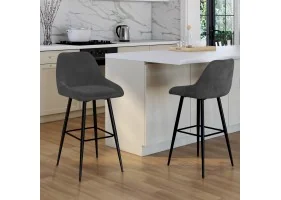 Tabouret Olivia gris foncé X2