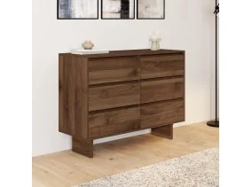 Commode 6 tiroirs Yumi noyer