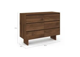 Commode 6 tiroirs Yumi noyer