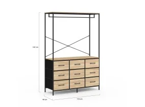 Dressing penderie Iris avec 9 bacs en ti