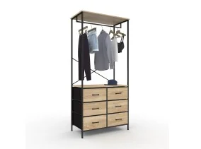 Dressing penderie Iris + 6 bacs en tissu