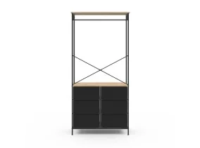Dressing penderie Iris + 6 bacs en tissu