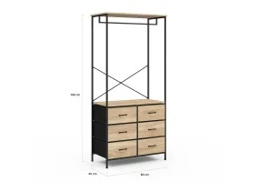 Dressing penderie Iris + 6 bacs en tissu
