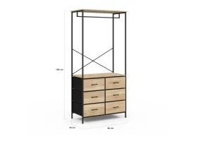 Dressing penderie Iris + 6 bacs en tissu