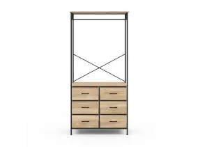 Dressing penderie Iris + 6 bacs en tissu