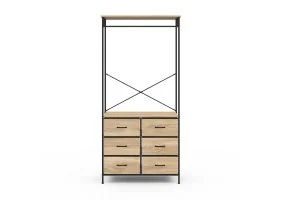Dressing penderie Iris + 6 bacs en tissu