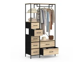 Dressing penderie Iris + 7 bacs en tissu