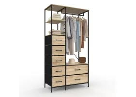 Dressing penderie Iris + 7 bacs en tissu