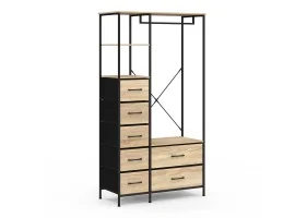 Dressing penderie Iris + 7 bacs en tissu
